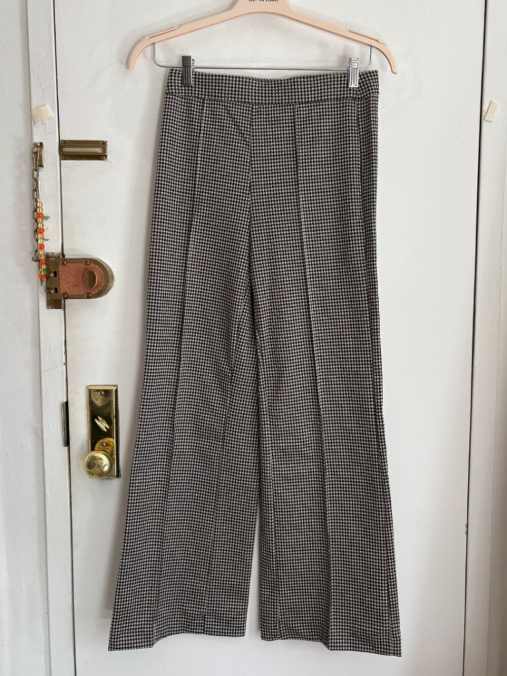Jules & Leopold Houndstooth Wide Leg Pants Size S Pull On Stretch